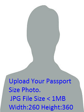 Upload Your Passport Size Photo. File Size should be less than 200Kb 